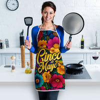 Cinco De Mayo Apron Mariachi Dancer - Vibrant Mexican Floral Fiesta Guitar Folk Art