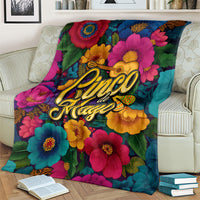 Cinco De Mayo Blanket Mariachi Dancer - Vibrant Mexican Floral Fiesta Guitar Folk Art