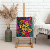 Cinco De Mayo Canvas Wall Art Mariachi Dancer - Vibrant Mexican Floral Fiesta Guitar Folk Art