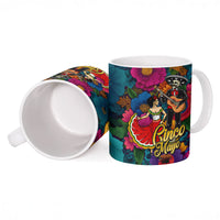 Cinco De Mayo Ceramic Mug Mariachi Dancer - Vibrant Mexican Floral Fiesta Guitar Folk Art