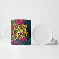 Cinco De Mayo Ceramic Mug Mariachi Dancer - Vibrant Mexican Floral Fiesta Guitar Folk Art