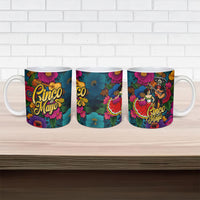 Cinco De Mayo Ceramic Mug Mariachi Dancer - Vibrant Mexican Floral Fiesta Guitar Folk Art