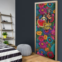 Cinco De Mayo Door Cover Mariachi Dancer - Vibrant Mexican Floral Fiesta Guitar Folk Art