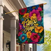 Cinco De Mayo Garden Flag Mariachi Dancer - Vibrant Mexican Floral Fiesta Guitar Folk Art