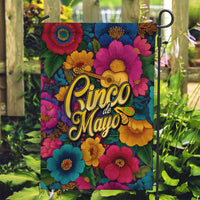 Cinco De Mayo Garden Flag Mariachi Dancer - Vibrant Mexican Floral Fiesta Guitar Folk Art
