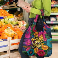 Cinco De Mayo Grocery Bag Mariachi Dancer - Vibrant Mexican Floral Fiesta Guitar Folk Art