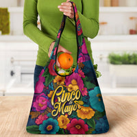 Cinco De Mayo Grocery Bag Mariachi Dancer - Vibrant Mexican Floral Fiesta Guitar Folk Art