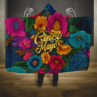 Cinco De Mayo Hooded Blanket Mariachi Dancer - Vibrant Mexican Floral Fiesta Guitar Folk Art