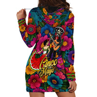 Cinco De Mayo Hoodie Dress Mariachi Dancer - Vibrant Mexican Floral Fiesta Guitar Folk Art