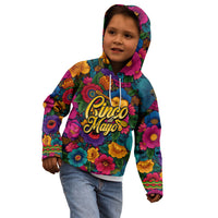 Cinco De Mayo Kid Hoodie Mariachi Dancer - Vibrant Mexican Floral Fiesta Guitar Folk Art