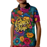 Cinco De Mayo Kid Polo Shirt Mariachi Dancer - Vibrant Mexican Floral Fiesta Guitar Folk Art