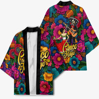 Cinco De Mayo Kimono Mariachi Dancer - Vibrant Mexican Floral Fiesta Guitar Folk Art