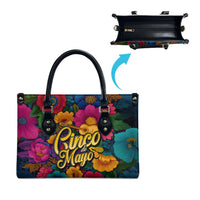 Cinco De Mayo Leather Bag Mariachi Dancer - Vibrant Mexican Floral Fiesta Guitar Folk Art