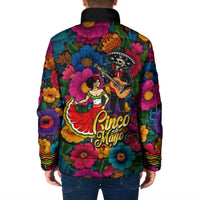 Cinco De Mayo Padded Jacket Mariachi Dancer - Vibrant Mexican Floral Fiesta Guitar Folk Art