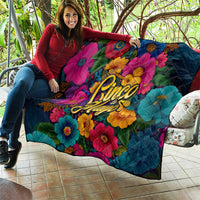 Cinco De Mayo Quilt Mariachi Dancer - Vibrant Mexican Floral Fiesta Guitar Folk Art