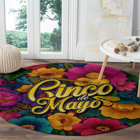 Cinco De Mayo Round Carpet Mariachi Dancer - Vibrant Mexican Floral Fiesta Guitar Folk Art