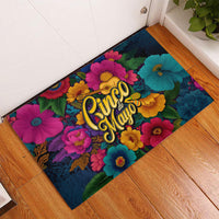 Cinco De Mayo Rubber Doormat Mariachi Dancer - Vibrant Mexican Floral Fiesta Guitar Folk Art