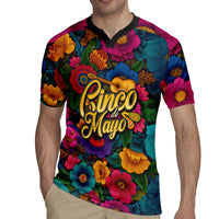 Cinco De Mayo Rugby Jersey Mariachi Dancer - Vibrant Mexican Floral Fiesta Guitar Folk Art