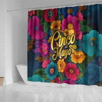 Cinco De Mayo Shower Curtain Mariachi Dancer - Vibrant Mexican Floral Fiesta Guitar Folk Art