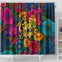 Cinco De Mayo Shower Curtain Mariachi Dancer - Vibrant Mexican Floral Fiesta Guitar Folk Art