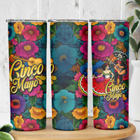 Cinco De Mayo Skinny Tumbler Mariachi Dancer - Vibrant Mexican Floral Fiesta Guitar Folk Art