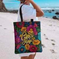 Cinco De Mayo Tote Bag Mariachi Dancer - Vibrant Mexican Floral Fiesta Guitar Folk Art