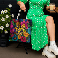 Cinco De Mayo Tote Bag Mariachi Dancer - Vibrant Mexican Floral Fiesta Guitar Folk Art
