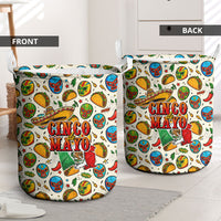 Cinco De Mayo Laundry Basket Lucha Libre Wrestler - Pop Art Comic Style Mexican Fiesta Taco
