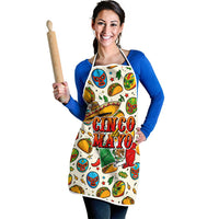 Cinco De Mayo Apron Lucha Libre Wrestler - Pop Art Comic Style Mexican Fiesta Taco