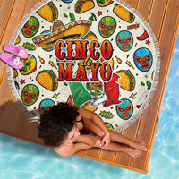 Cinco De Mayo Beach Blanket Lucha Libre Wrestler - Pop Art Comic Style Mexican Fiesta Taco
