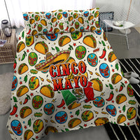 Cinco De Mayo Bedding Set Lucha Libre Wrestler - Pop Art Comic Style Mexican Fiesta Taco