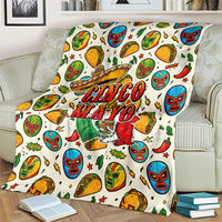 Cinco De Mayo Blanket Lucha Libre Wrestler - Pop Art Comic Style Mexican Fiesta Taco