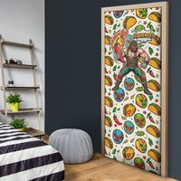 Cinco De Mayo Door Cover Lucha Libre Wrestler - Pop Art Comic Style Mexican Fiesta Taco
