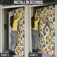 Cinco De Mayo Door Cover Lucha Libre Wrestler - Pop Art Comic Style Mexican Fiesta Taco