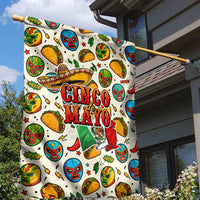 Cinco De Mayo Garden Flag Lucha Libre Wrestler - Pop Art Comic Style Mexican Fiesta Taco