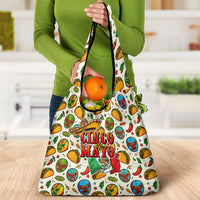 Cinco De Mayo Grocery Bag Lucha Libre Wrestler - Pop Art Comic Style Mexican Fiesta Taco