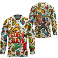 Cinco De Mayo Hockey Jersey Lucha Libre Wrestler - Pop Art Comic Style Mexican Fiesta Taco