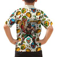 Cinco De Mayo Kid Hawaiian Shirt Lucha Libre Wrestler - Pop Art Comic Style Mexican Fiesta Taco