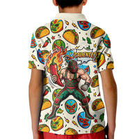 Cinco De Mayo Kid Polo Shirt Lucha Libre Wrestler - Pop Art Comic Style Mexican Fiesta Taco