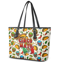 Cinco De Mayo Leather Tote Bag Lucha Libre Wrestler - Pop Art Comic Style Mexican Fiesta Taco