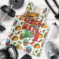 Cinco De Mayo Men Tank Top Lucha Libre Wrestler - Pop Art Comic Style Mexican Fiesta Taco