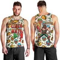 Cinco De Mayo Men Tank Top Lucha Libre Wrestler - Pop Art Comic Style Mexican Fiesta Taco