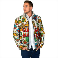 Cinco De Mayo Padded Jacket Lucha Libre Wrestler - Pop Art Comic Style Mexican Fiesta Taco