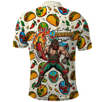 Cinco De Mayo Polo Shirt Lucha Libre Wrestler - Pop Art Comic Style Mexican Fiesta Taco