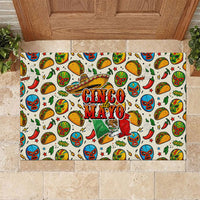 Cinco De Mayo Rubber Doormat Lucha Libre Wrestler - Pop Art Comic Style Mexican Fiesta Taco