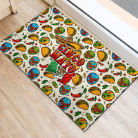 Cinco De Mayo Rubber Doormat Lucha Libre Wrestler - Pop Art Comic Style Mexican Fiesta Taco