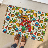 Cinco De Mayo Rubber Doormat Lucha Libre Wrestler - Pop Art Comic Style Mexican Fiesta Taco