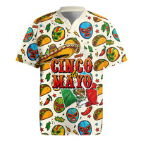 Cinco De Mayo Rugby Jersey Lucha Libre Wrestler - Pop Art Comic Style Mexican Fiesta Taco