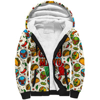 Cinco De Mayo Sherpa Hoodie Lucha Libre Wrestler - Pop Art Comic Style Mexican Fiesta Taco