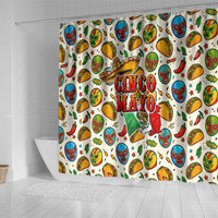 Cinco De Mayo Shower Curtain Lucha Libre Wrestler - Pop Art Comic Style Mexican Fiesta Taco